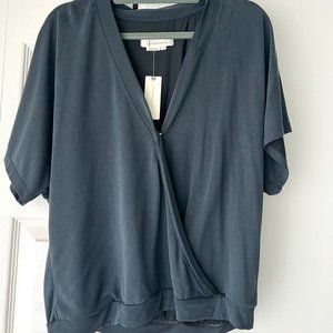 Anthropologie silky/modal cross over snap tee (S)